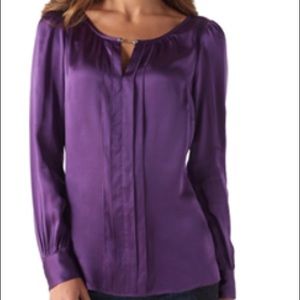 White House black market Purple silk blouse